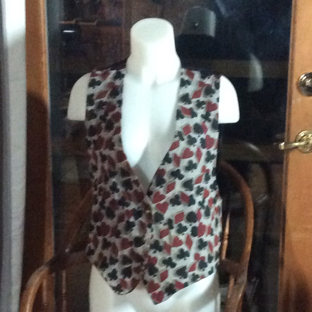 Backroad Blues Ace Heart Diamond Spade Vest Large